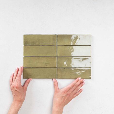 Carrelage Effet Zellige Vert COLO Gloss 5x15 vert (0,49m²) - Les Carreaux de Jean