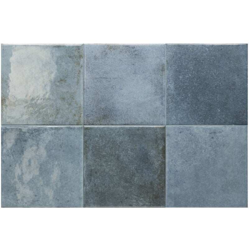 Carrelage extérieur piscine carré bleu brillant 15x15 cm SPA&POOLS colonial blue (vendu par boite de 0,50m2)