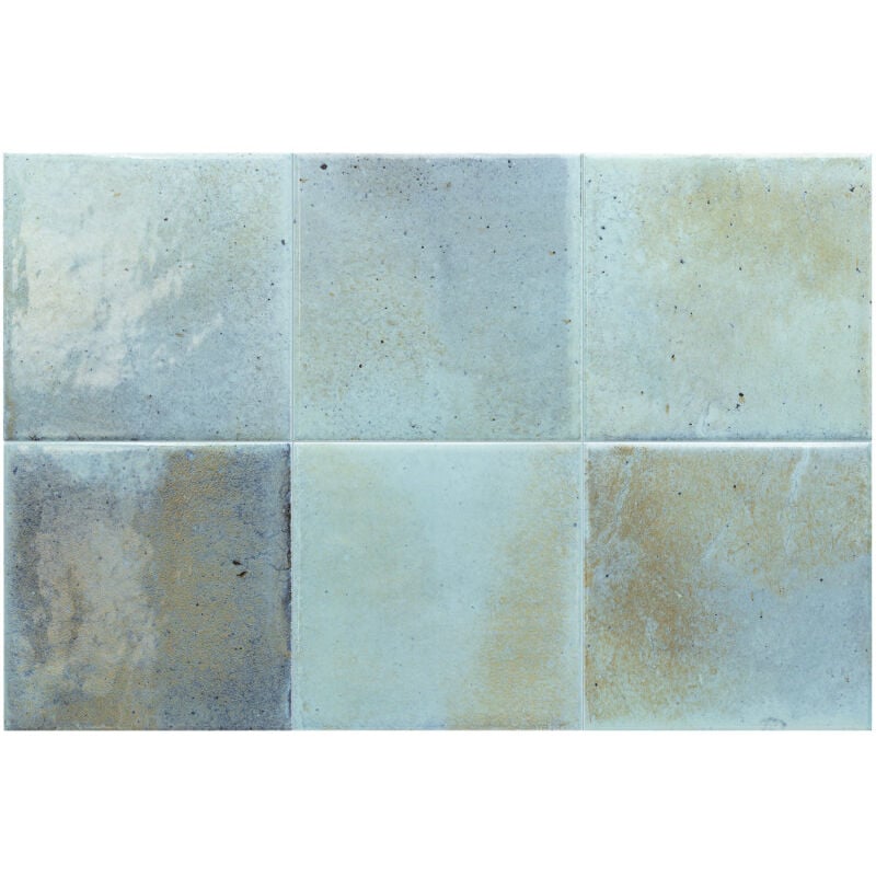 Carrelage extérieur piscine carré bleu brillant 15x15 cm SPA&POOLS sky blue (vendu par boite de 0,50m2)