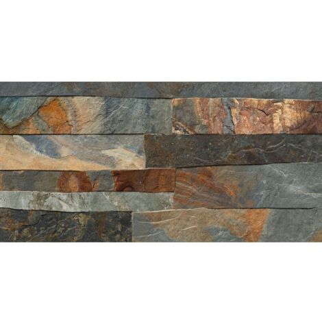 Carrelage faience murale Norway marron rustique 25x50 cm