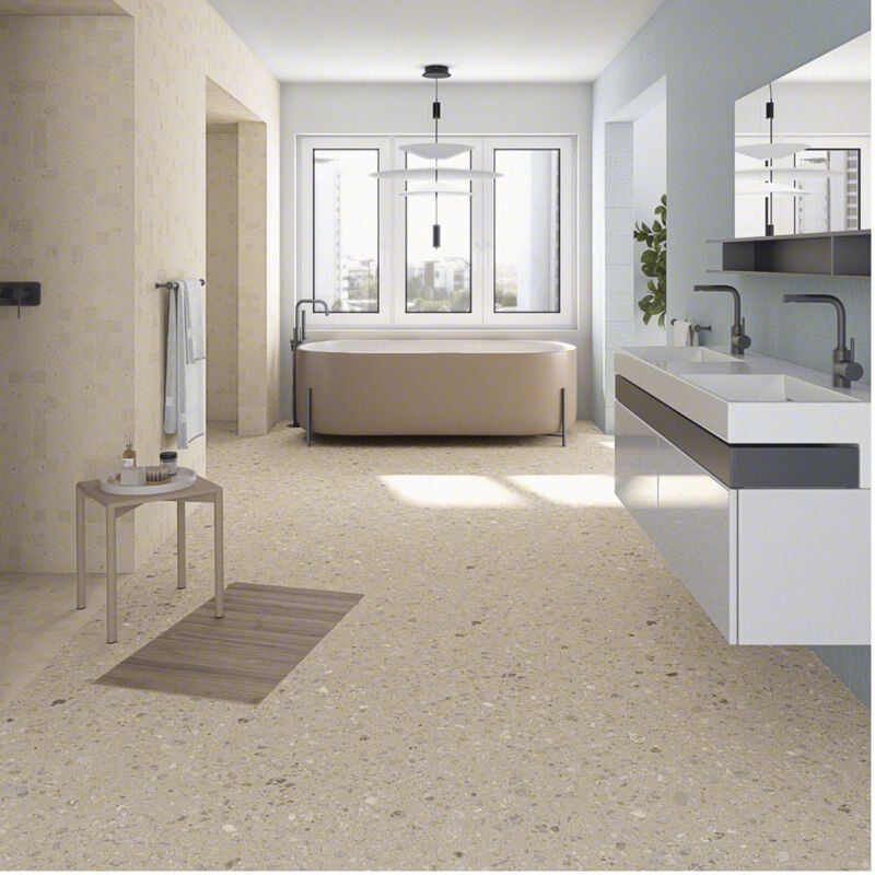 Carrelage grès cérame effet pierre pangea janty 60x60 cm Greige (gris/beige) - Naturel - boîte de 1.44 m2 - Gioia Materia