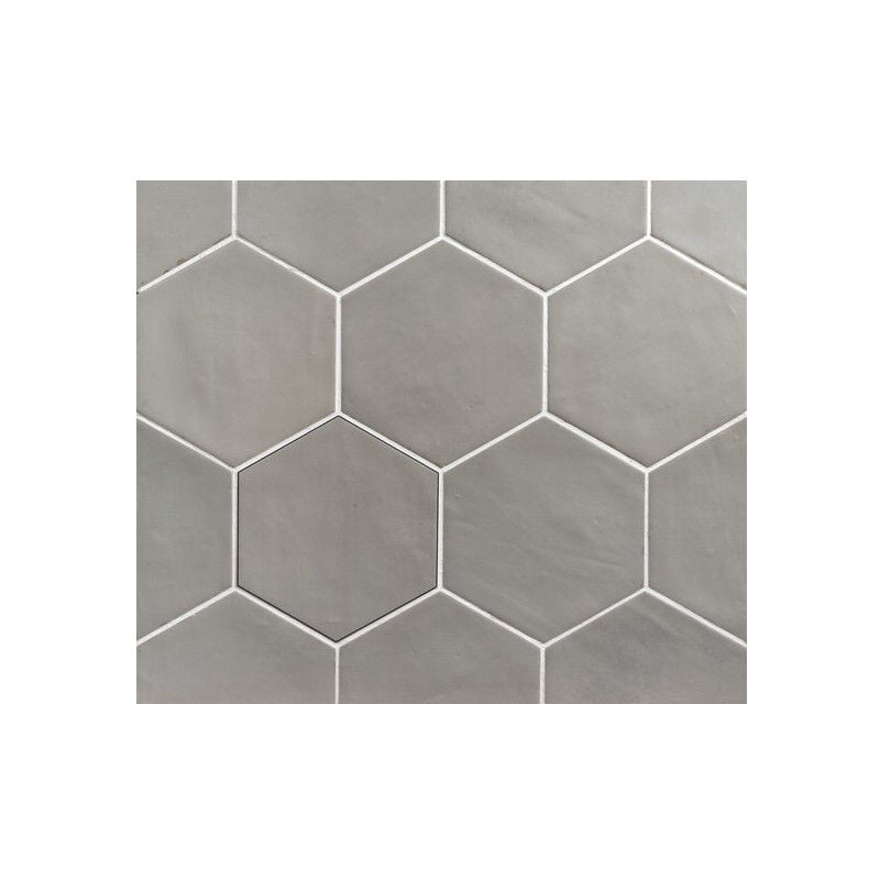 Gioia Materia - Carrelage grès cérame effet Argile atlas hexa Hexagone 16x14 cm Gris - - boîte de 0.33 m2