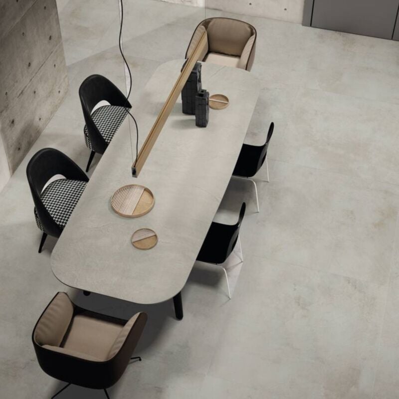 Plinthes pour Carrelage grès cérame effet béton ciré equinox - Blanc - Plinthe 60x7,5 cm boîte de 7.20 ml Gioia Materia Blanc