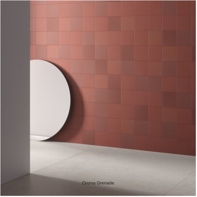 Carrelage grès cérame effet camaïeu croma 15x15cm 15x15 cm Bordeaux - Mat - boîte de 0.48 m2 Gioia Materia