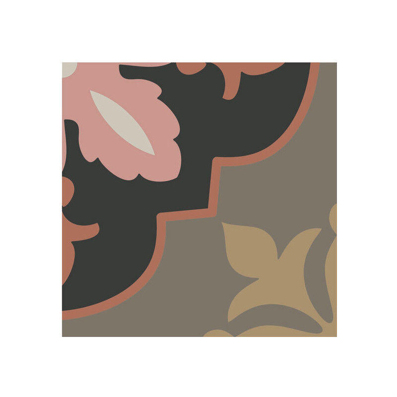 Carrelage grès cérame effet carreau de ciment rosace 15x15 cm rosace day - - boîte de 0.50 m2 Gioia Materia