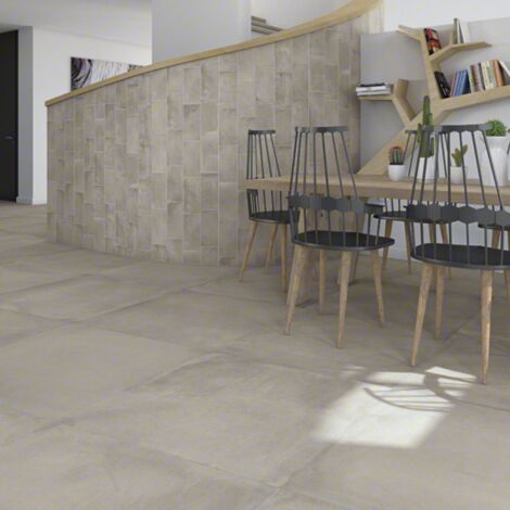 Carrelage grès cérame effet chaux LAVERTON 60x60 cm Terre Cuite - Mat - boîte de 1.08 m2