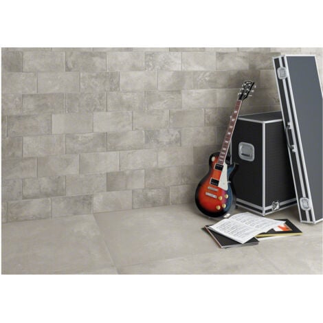 Carrelage grès cérame effet ciment RIFT 80x80 cm Gris - Mat - boîte de 1.28 m2 - Gioia Materia