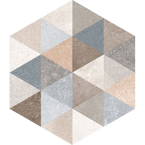 Carrelage grès cérame effet ciment Rift hexagone Hexagone 26,6x23 cm Motif FINGAL - Mat - boîte de 0.50 m2 - Gioia Materia