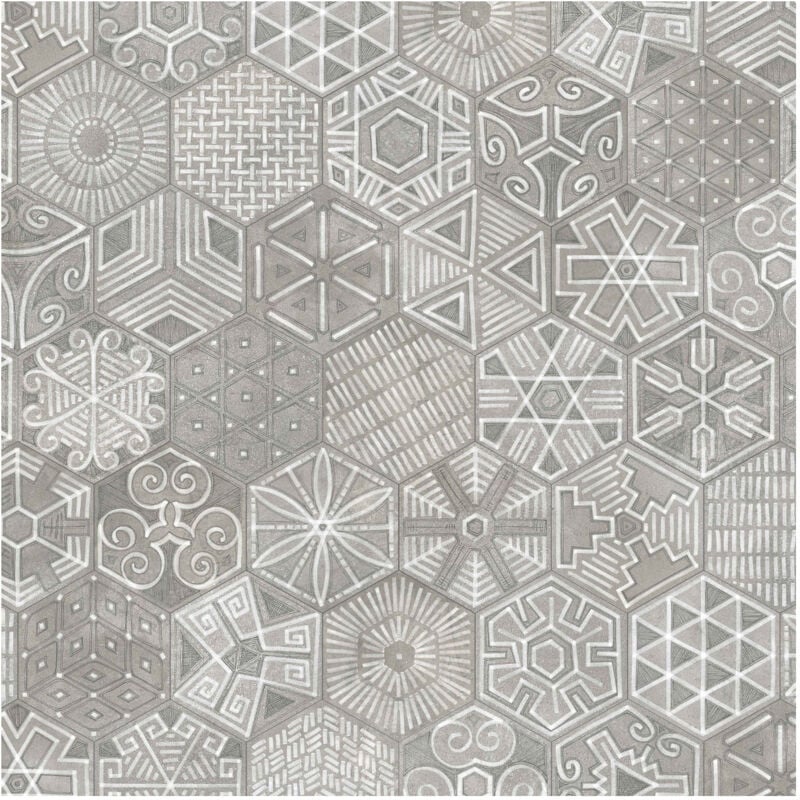 Carrelage grès cérame effet ciment Rift hexagone Hexagone 26,6x23 cm Motif IGNEUS - Mat - boîte de 0.50 m2 - Gioia Materia