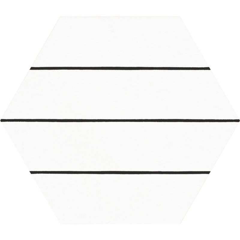 Carrelage grès cérame effet graphique hexagone hex porto savona 25x22cm Hexagone 25x22 cm Noir - Mat - boîte de 1.04 m2 Gioia Materia