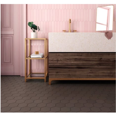 Carrelage grès cérame effet graphique KROMATIKA Hexagone Hexagone 11,6x10,1 cm Marron - Mat - boîte de 0.44 m2 - Gioia Materia
