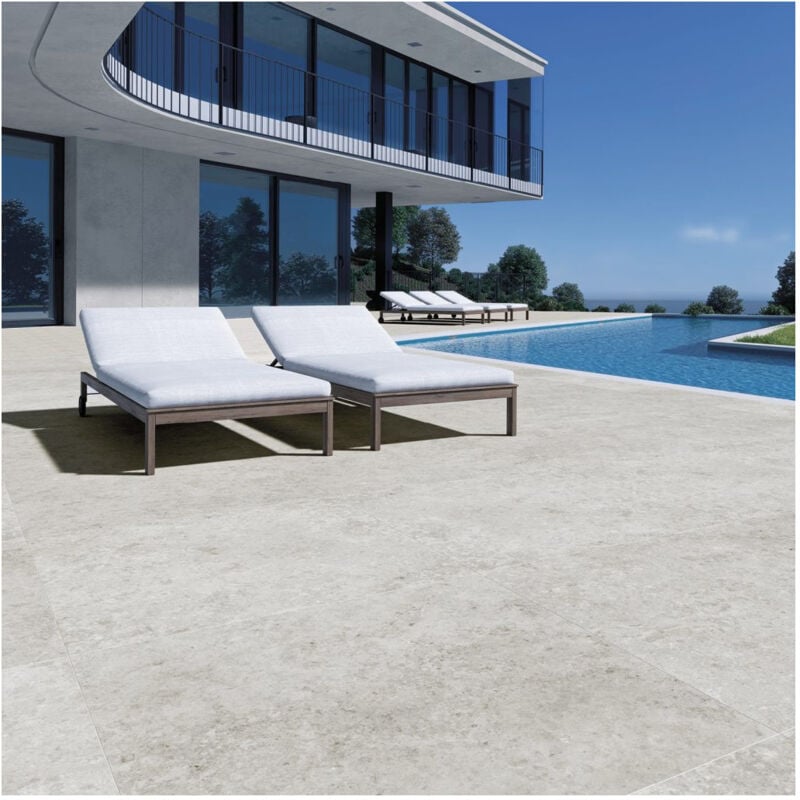 Plinthes pour Carrelage grès cérame effet pierre jura - Gris clair - Plinthe 120x7cm boîte de 6 ml Gioia Materia Gris clair