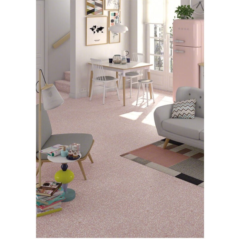 Carrelage grès cérame effet terrazzo farnese amalfi 29,3x29,3cm 29,3x29,3 cm Rose - Mat - boîte de 0.94 m2 Gioia Materia
