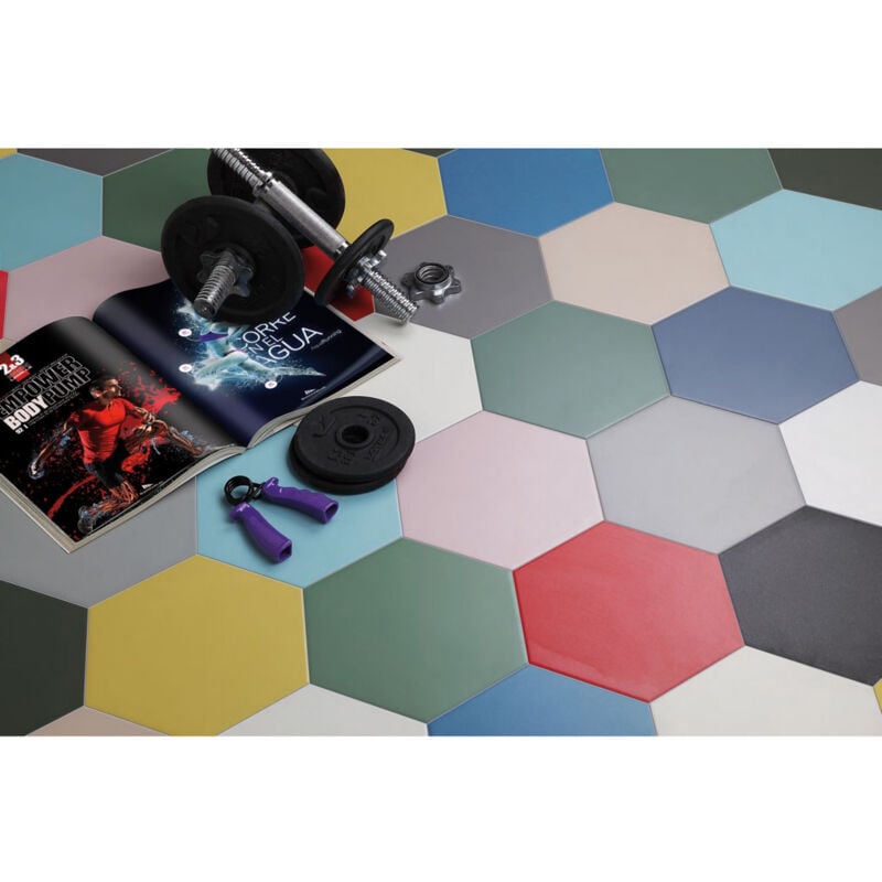 Carrelage grès cérame effet uni hexagone hex basic 25x22cm Hexagone 25x22 cm Rouge - Mat - boîte de 1.04 m2 Gioia Materia