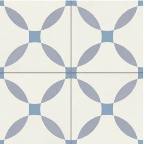 Carrelage grès cérame imitation carreau ciment 45x45 cm – Antidérapant C2 R10 – Épaisseur 8,5 mm – Pour sols intérieurs et extérieurs