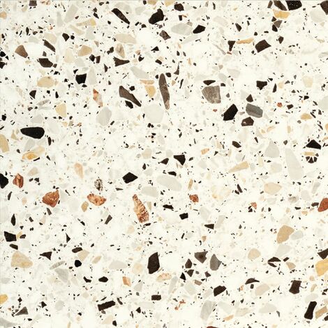 Carrelage grès cérame style terrazzo 60x60 cm – Surface mate – 1,08 m² – Poids 21,48 kg – Pour intérieur et terrasse couverte