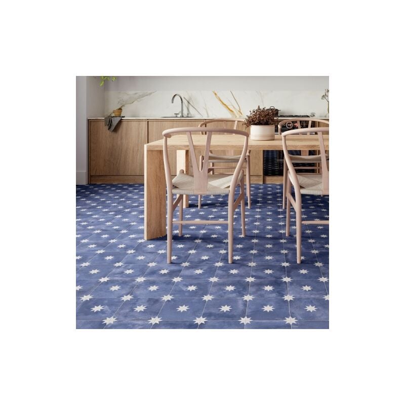 Carrelage Imitation Carreaux de Ciment star 44x44 Navy (1,37m²)- Les Carreaux de Jean