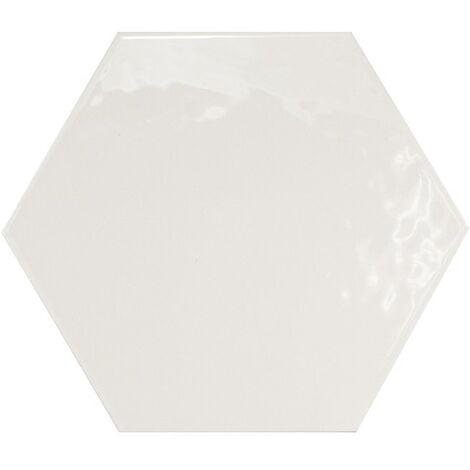 Carrelage hexagonal 17.5x20 Tomette design HEXATILE BLANC Brillant 20519 0.71m²