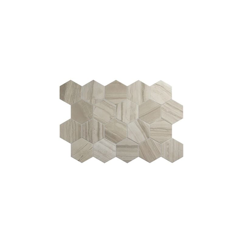 Carrelage sol / mur hexagonal aspect marbre 11,6x10,1 cm - lithos beige (vendu par boite de 0,50m2)