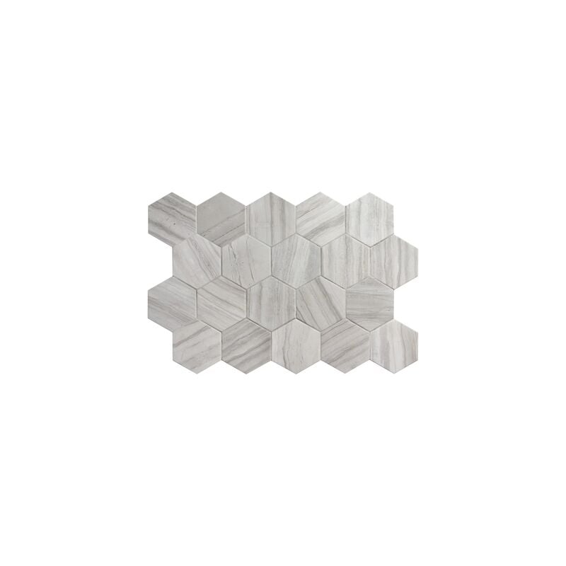Carrelage sol / mur hexagonal aspect marbre 11,6x10,1 cm - lithos grey (vendu par boite de 0,50m2)