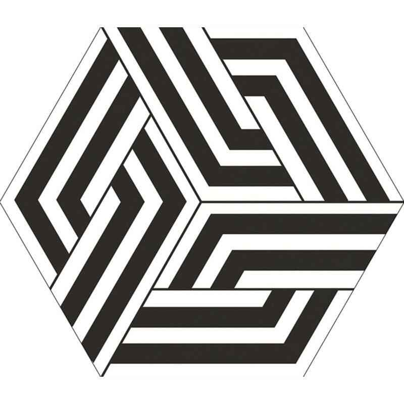 Tinker - Carrelage hexagonal Axos noir motif 22x25 cm