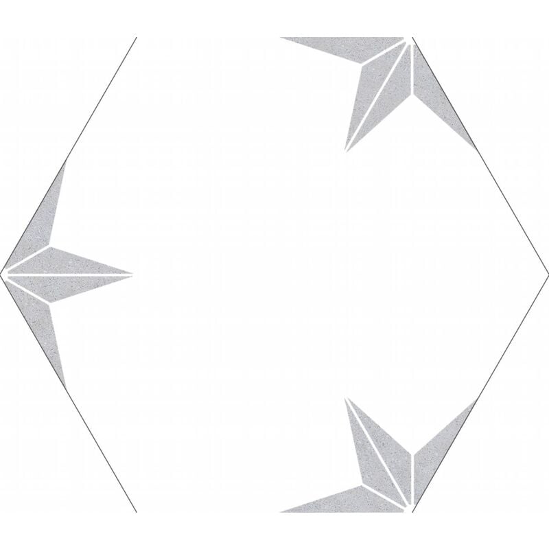 Tinker - Carrelage hexagonal eclatia argent motif 25x25 cm