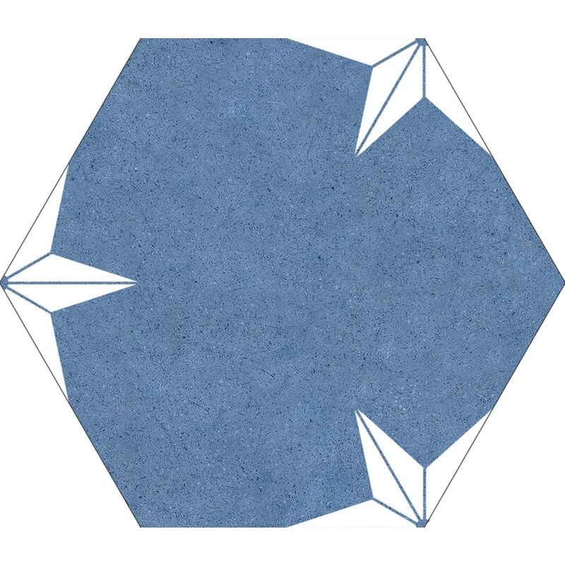 Tinker - Carrelage hexagonal eclatia bleu motif 25x25 cm