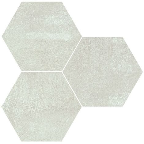 Carrelage hexagonal effet rouille blanc ALCHEMY WHITE NAT 25x30 cm - R10 - 0.935m²
