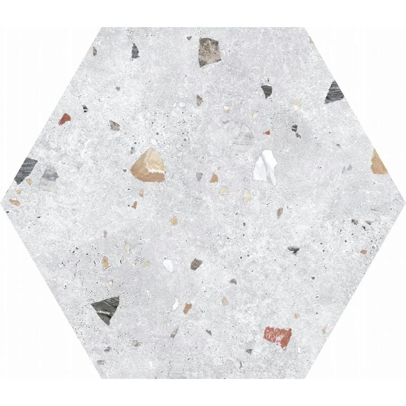 Tinker - Carrelage hexagonal Granitia gris 49x56 cm