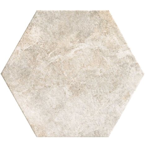 Carrelage hexagonal imitation pierre ABLIS WHITE - 56X48,5 - 1,20 m²