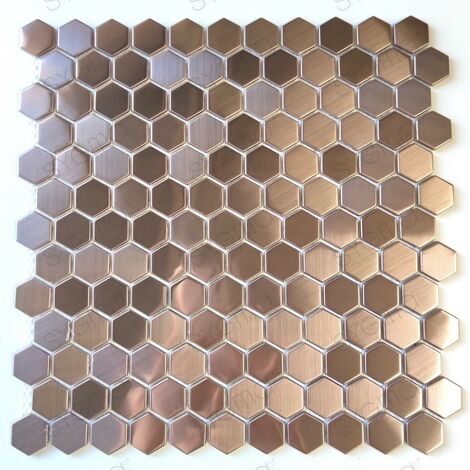Crédence adhésive carreaux de ciment hexagonaux terracotta, C-macrédence