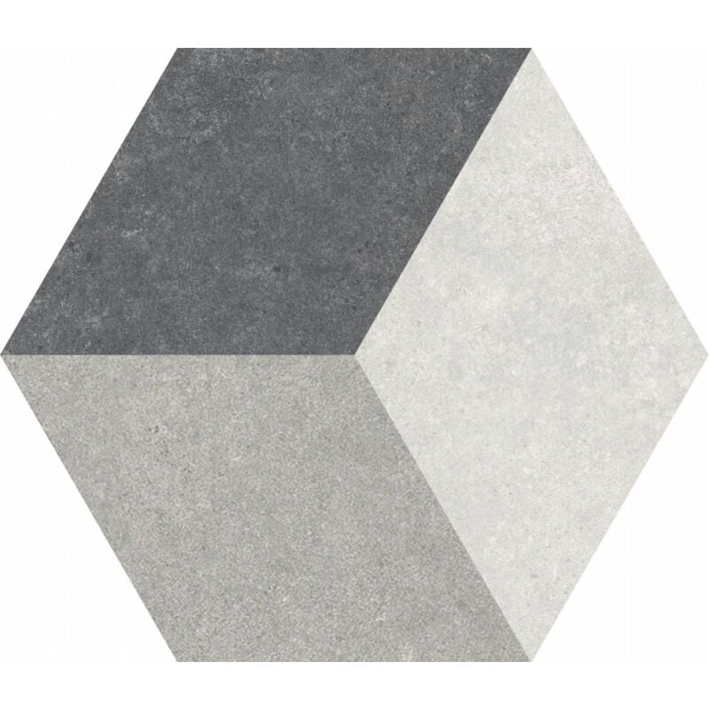 Tinker - Carrelage hexagonal loft gris motif 25x25 cm