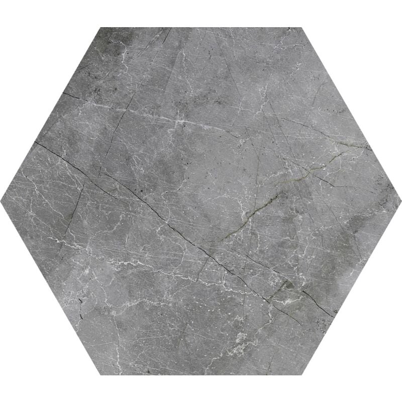 Carrelage hexagonal Marco gris marbre 22x25 cm