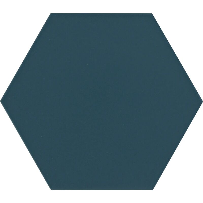 Tinker - Carrelage Hexagonal Maril bleu mate 14x16 cm