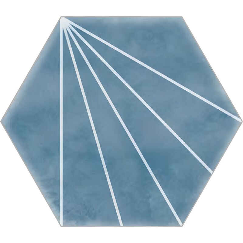 Tinker - Carrelage hexagonal Nordic bleu motif 15x17 cm