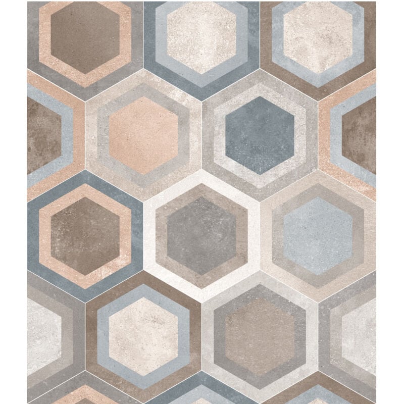 Carrelage grès cérame effet ciment Rift hexagone Hexagone 26,6x23 cm Motif bushmills - Mat - boîte de 0.50 m2 - Gioia Materia