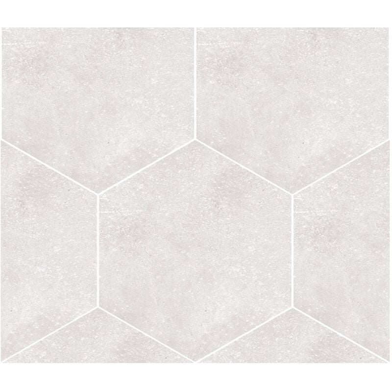 Carrelage grès cérame effet ciment Rift hexagone Hexagone 26,6x23 cm Gris clair - Mat - boîte de 0.50 m2 - Gioia Materia