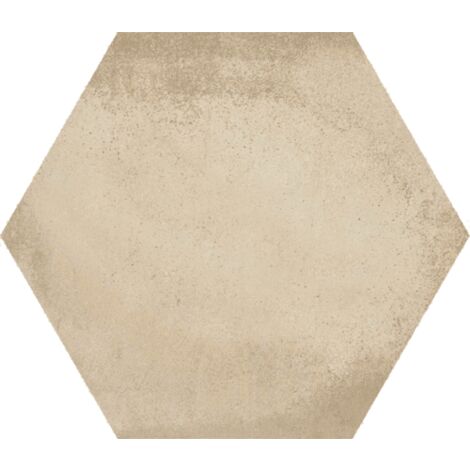 Carrelage hexagonal tomette décor crème 23x26.6cm BAMPTON BEIGE - 0.50m²