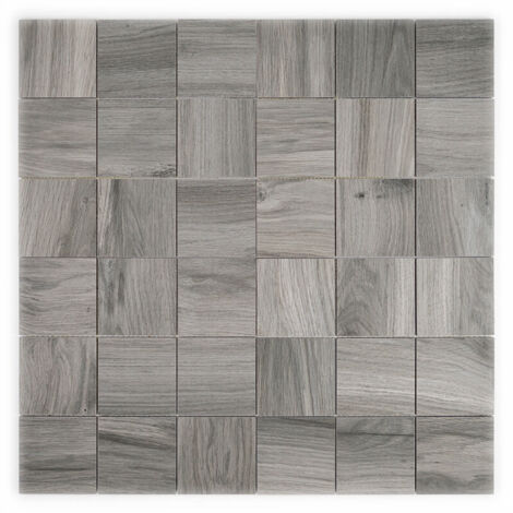Carrelage Imitation Bois Taiga Gris Cendre Mosaïque MOSAIQUE 30x30 cm