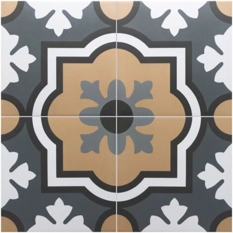 Carrelage Imitation Carreaux De Ciment 20x20 RIVOLI Monaco Gris (1m²) - Les Carreaux de Jean
