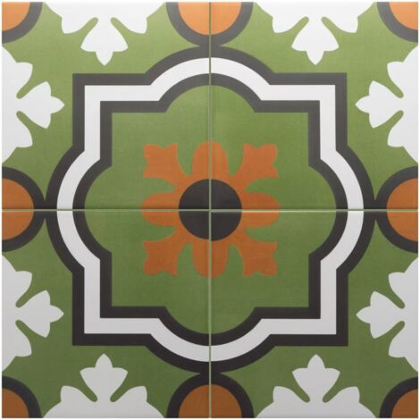 Carrelage Imitation Carreaux De Ciment 20x20 RIVOLI Monaco Verde (1m²) - Les Carreaux de Jean