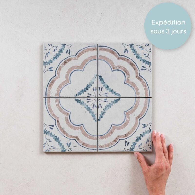 Carrelage Imitation Carreaux de Ciment Ada fiorentina 15x15cm (0,5m2) - Les Carreaux de Jean