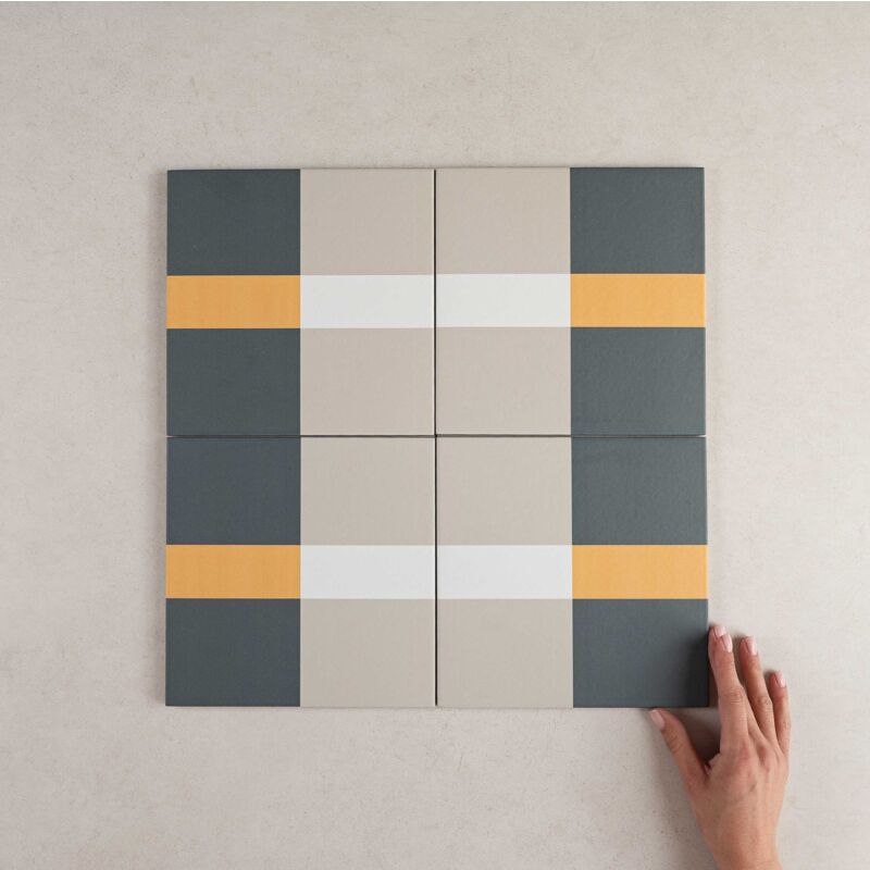 Nais - Carrelage Imitation Carreaux de Ciment bauhome 20x20 Band Cold (1m²) - Les Carreaux de Jean