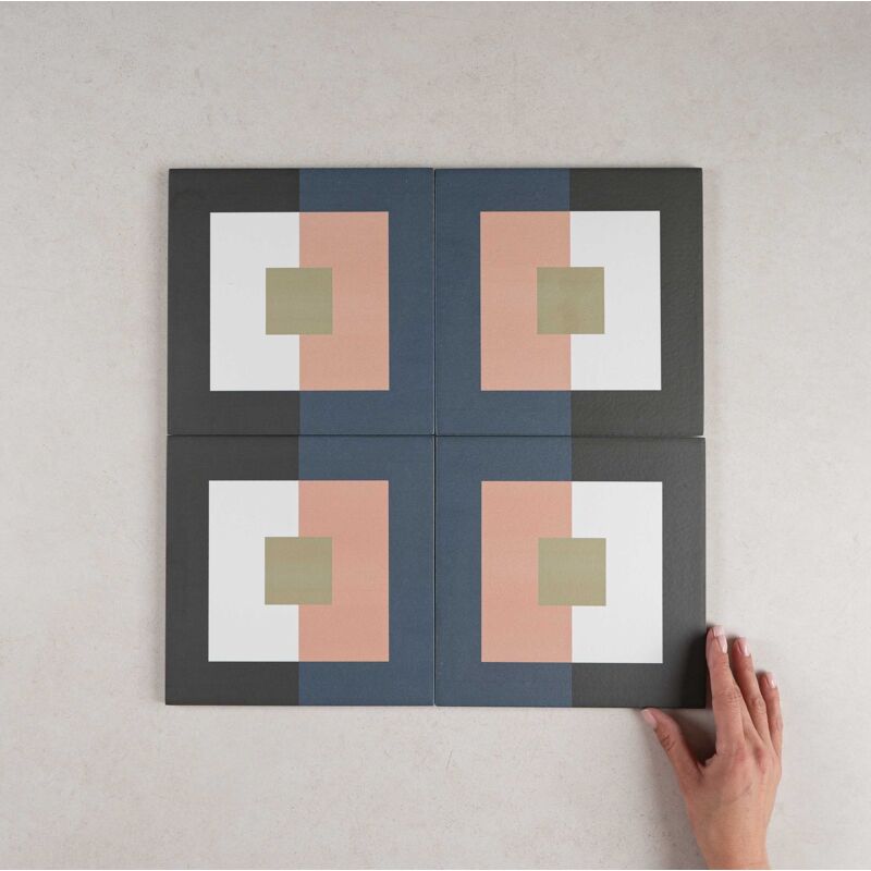 Nais - Carrelage Imitation Carreaux de Ciment bauhome 20x20 Punkt Cold (1m²) - Les Carreaux de Jean