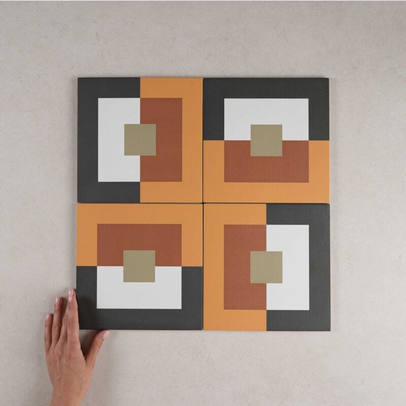 Carrelage Imitation Carreaux de Ciment BAUHOME 20x20 Punkt Warm (1m²) - Les Carreaux de Jean