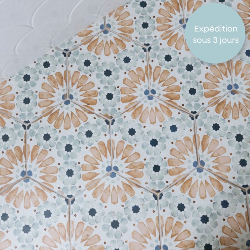 Carrelage Imitation Carreaux de Ciment bohemia 21x25cm (0,52m2) Hanna - Les Carreaux de Jean