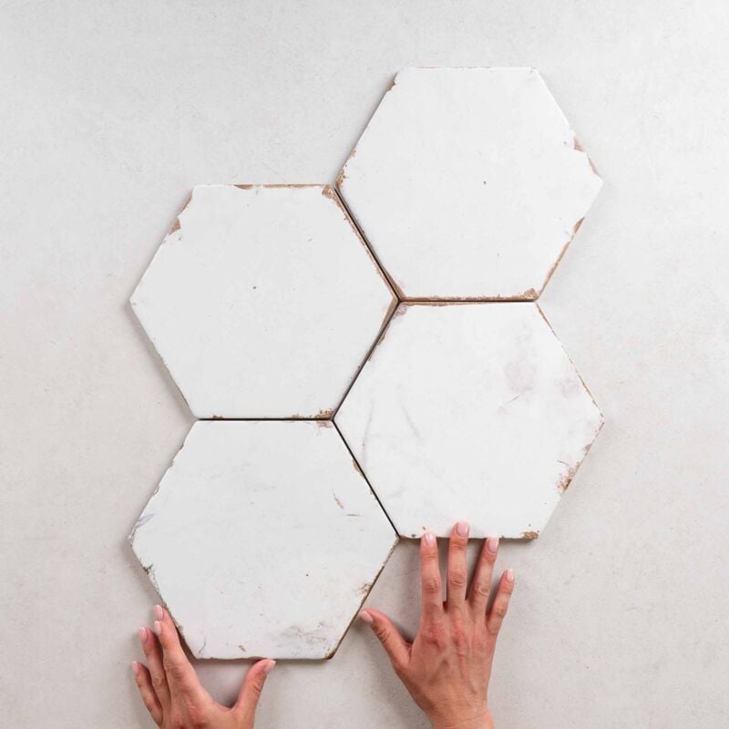 Carrelage Imitation Carreaux de Ciment bohemia 21x25cm (0,52m2) Lino White - Les Carreaux de Jean