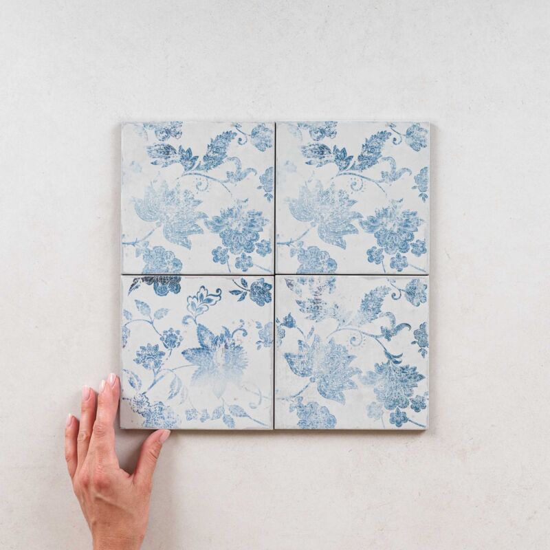 Carrelage Imitation Carreaux de Ciment Celeste fiorentina 15x15cm (0,5m2) - Les Carreaux de Jean