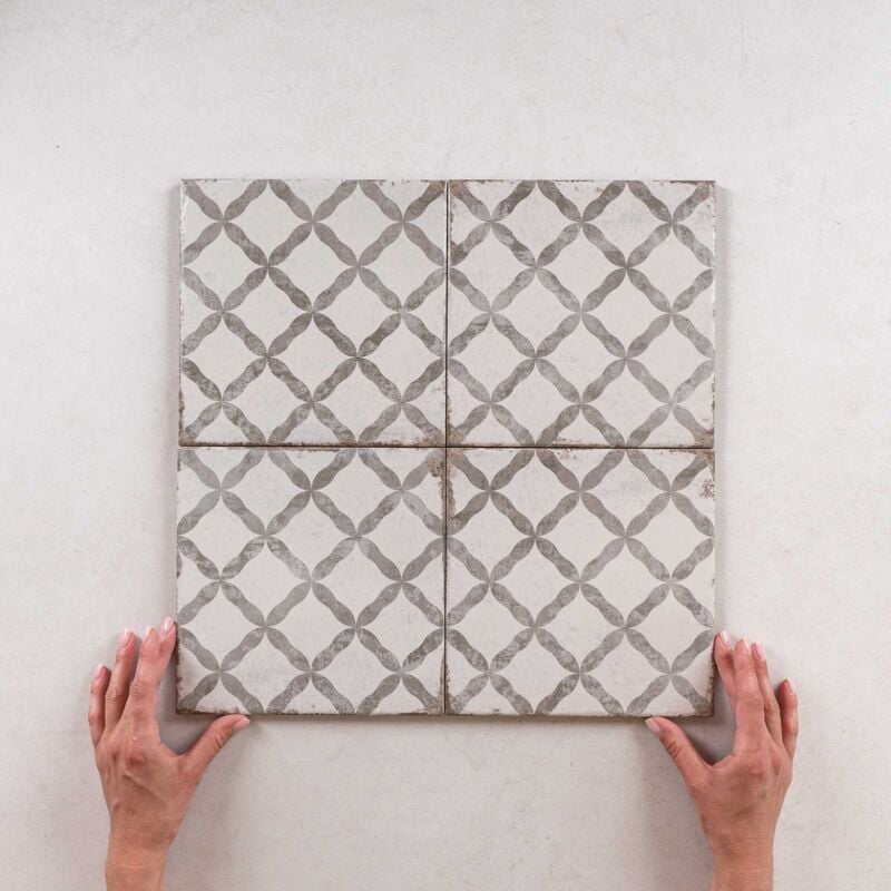 Carrelage Imitation Carreaux de Ciment grafton 20x20cm (0,52m2) Dorset Taupe - Les Carreaux de Jean