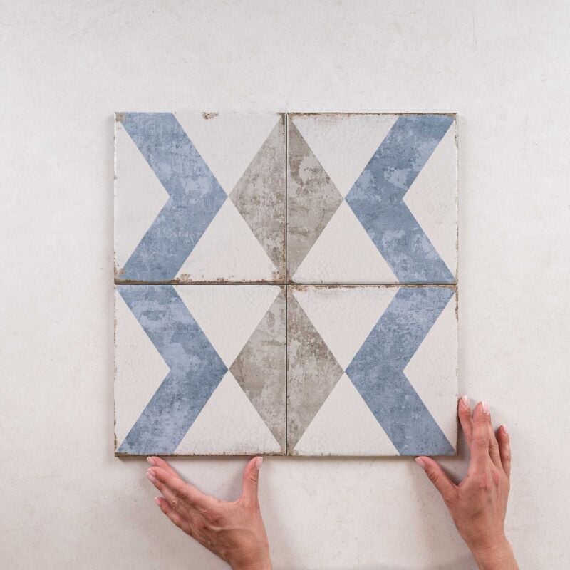 Carrelage Imitation Carreaux de Ciment GRAFTON 20x20cm (0,52m2) Parnel - Les Carreaux de Jean